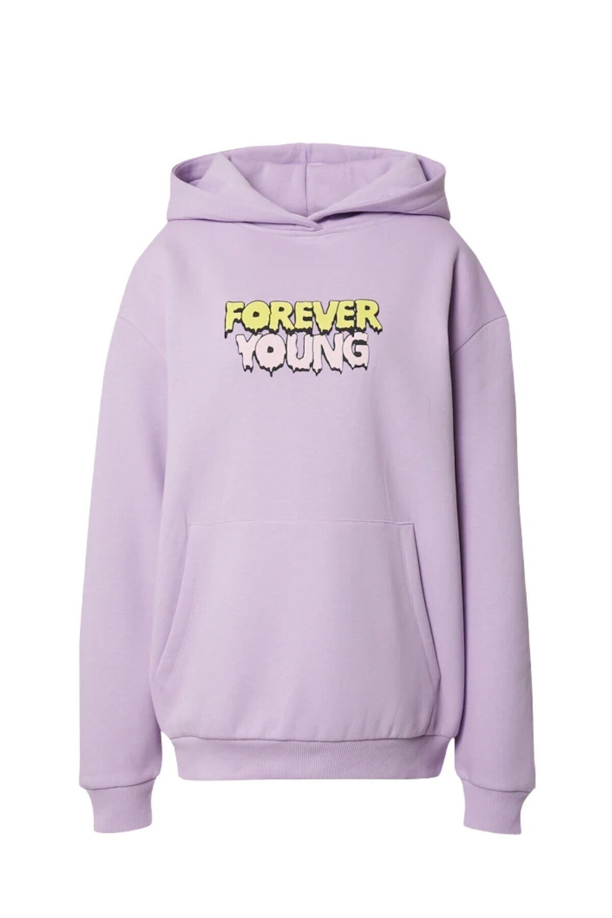 Kadın Lila Renkli Baskı Yazılı Oversize Sweatshirt