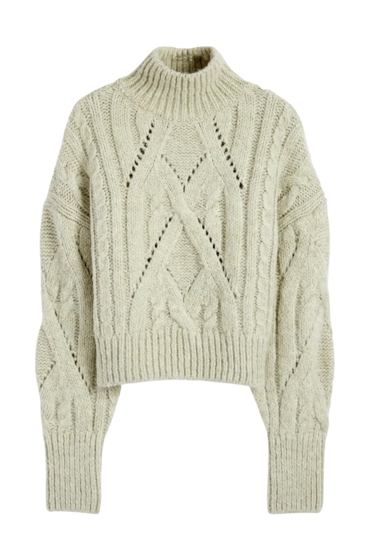 Kadın Su Yeşili Crop Boy Yarım Balıkcı Yumuşacık Triko Kazak