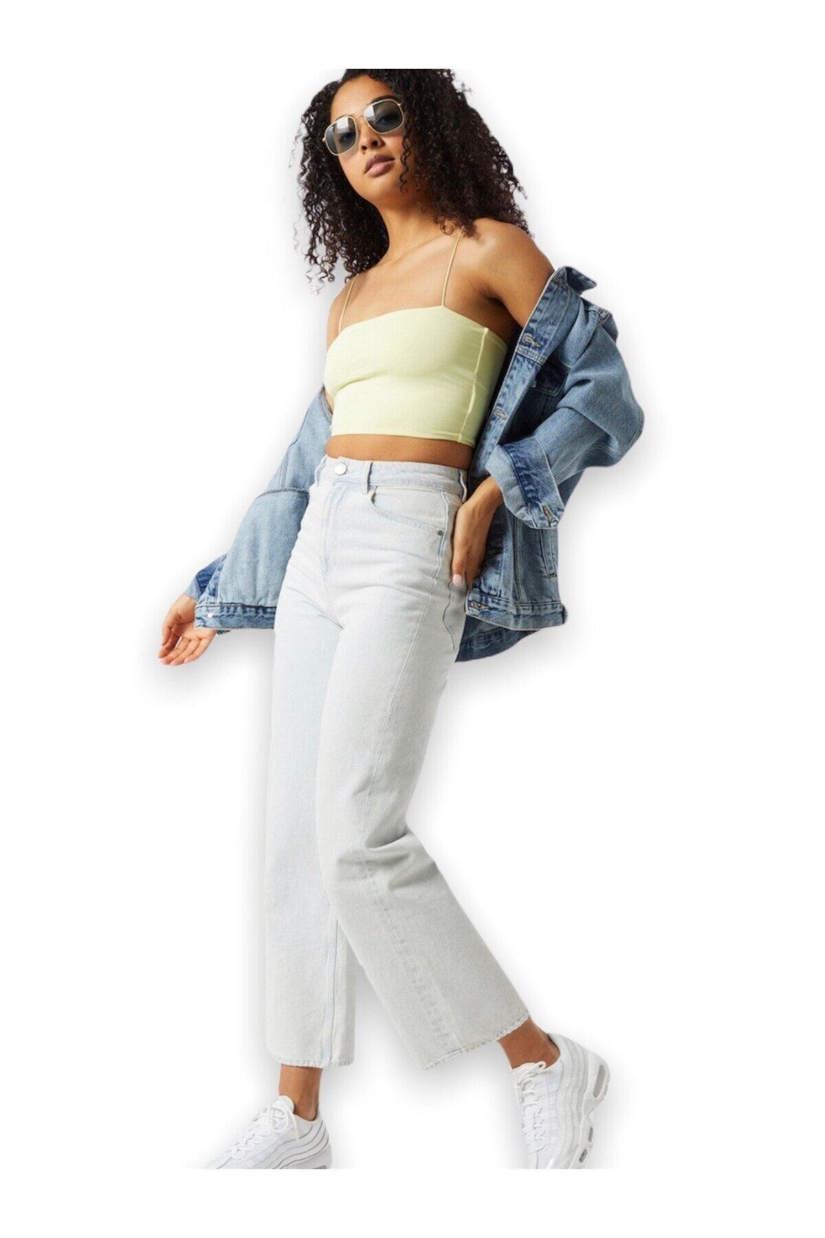 Kadın Askılı Şık Croptop Bluz