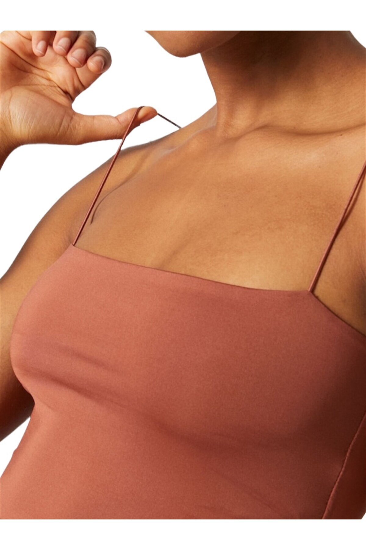 Kadın Askılı Şık Croptop Bluz