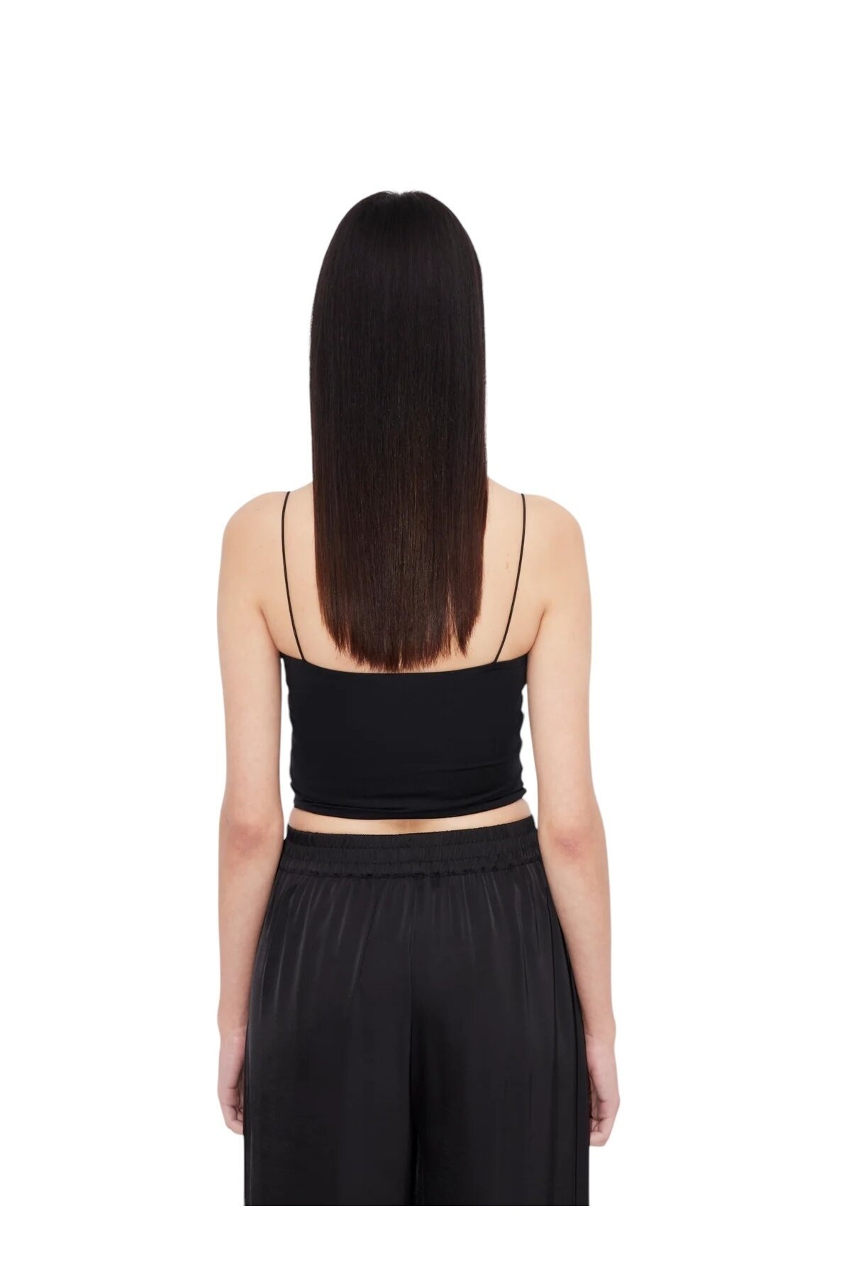 Kadın Askılı Spor Şık U Yaka Crop Top Curve Büstiyer Bluz