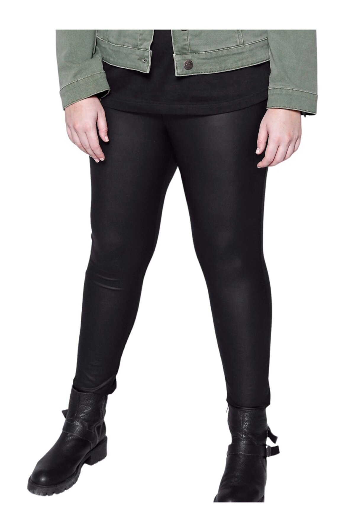 Kadın Beli Lastikli Mat Büyük Beden Curve Yüksek Bel Spor Şık Tayt