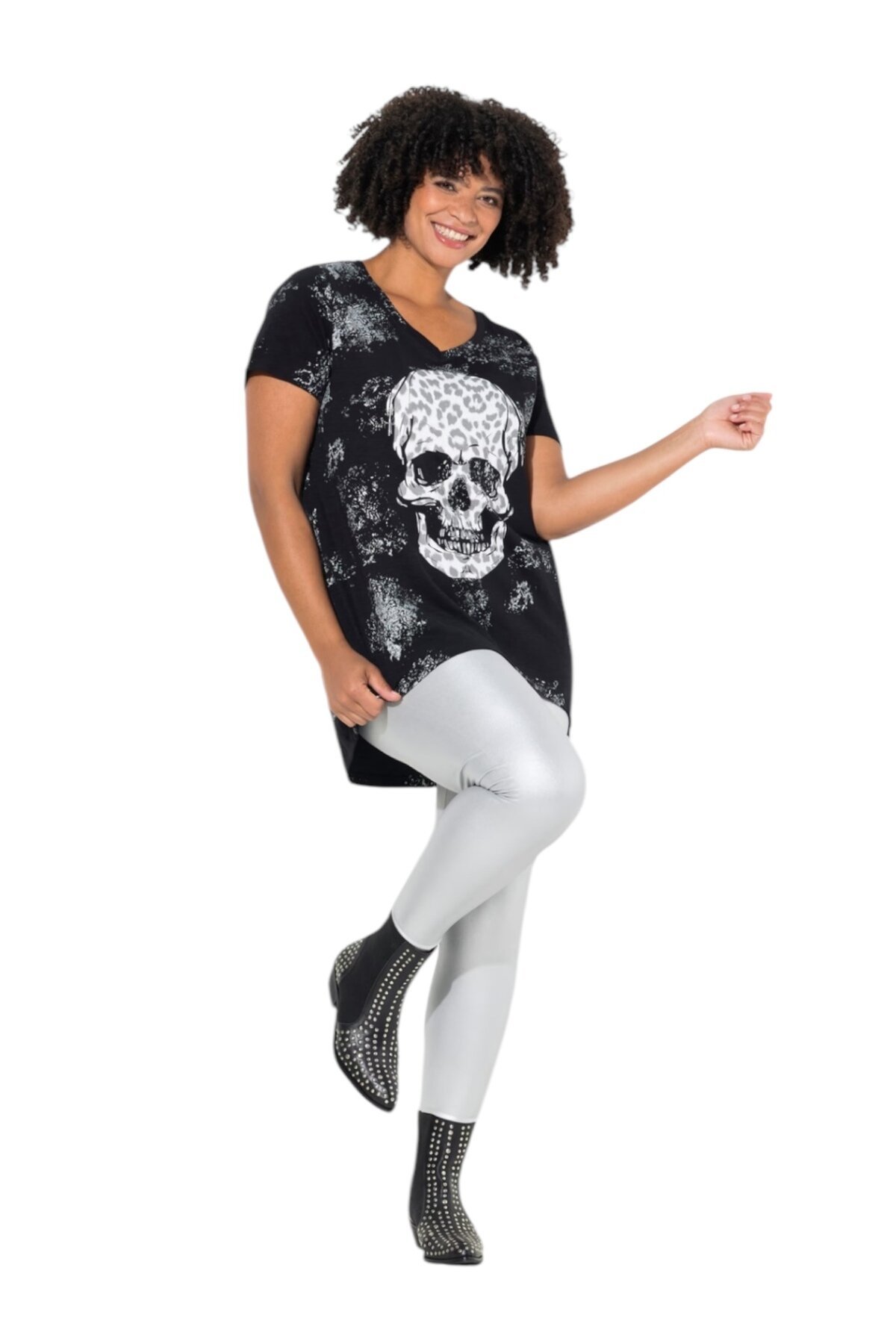 Kadın Beli Lastikli Parlak Büyük Beden Curve Yüksek Bel Spor Şık Tayt