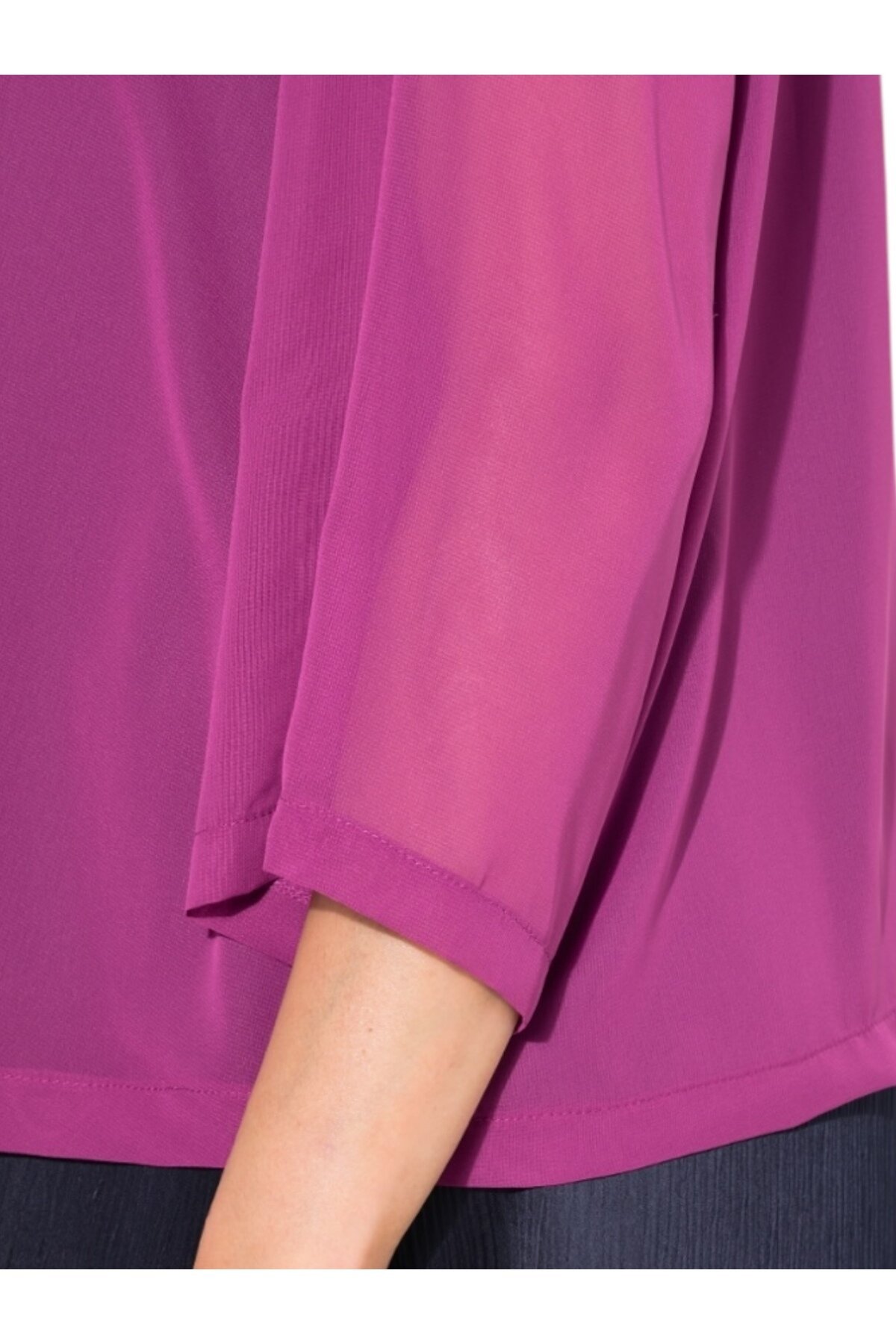 Kadın Büyük Beden Şifon Tül Dökümlü Şık Kombinleyici Curve Truvakar Kol Ceket