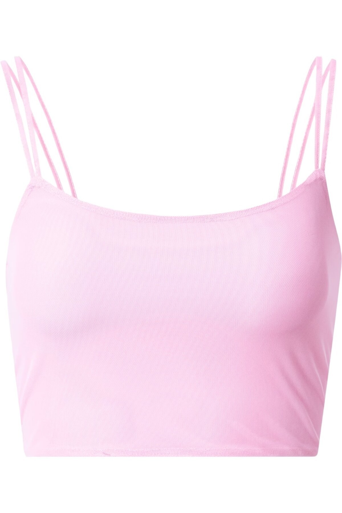 Kadın Çift Askılı Tül Detaylı Spor Şık Croptop Büstiyer