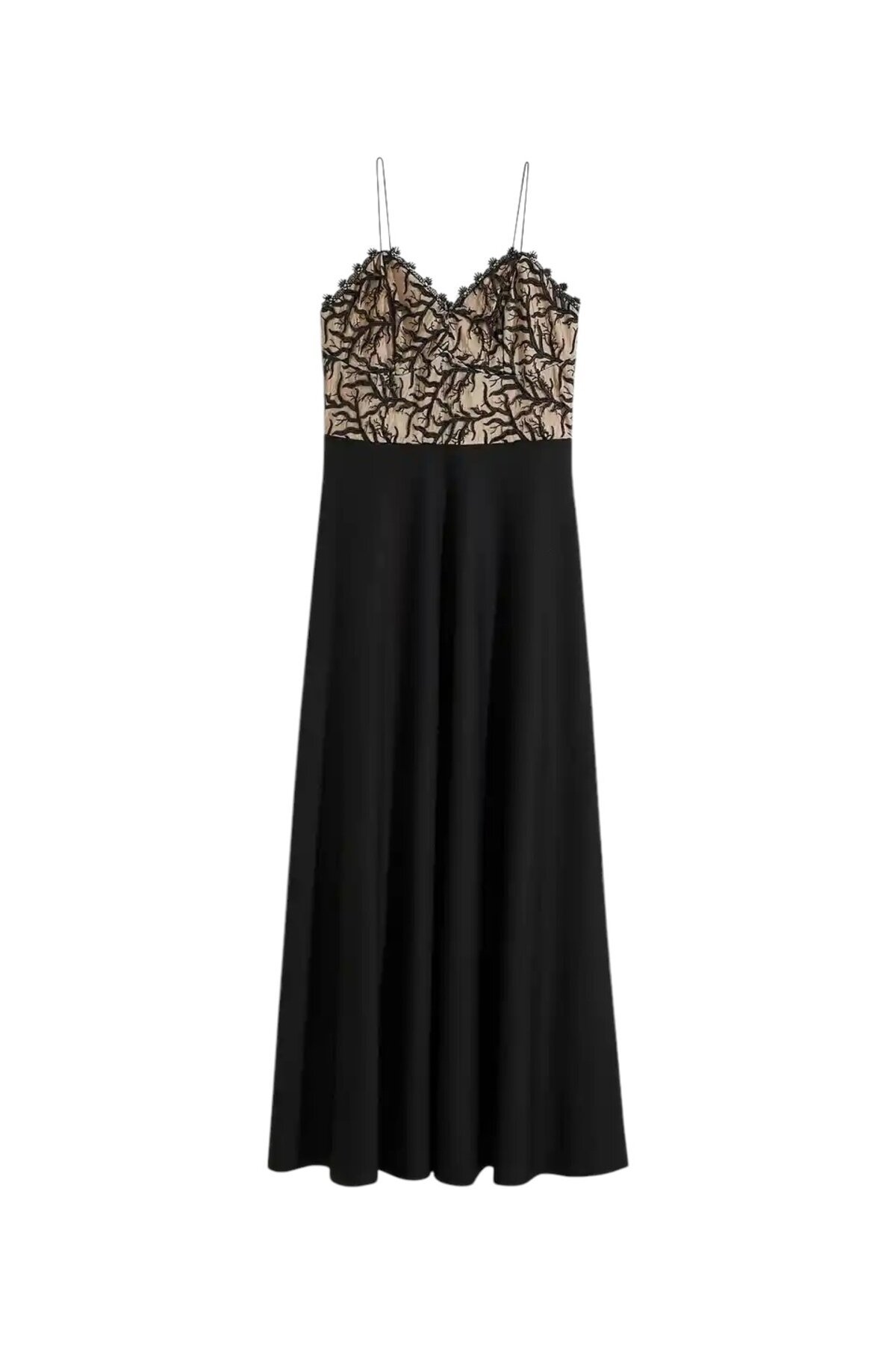 Kadın Straplez Kalp Yaka Dantelli Uzun Maxi Boy Siyah Ekru Curve Abiye Gece Şık Ebise