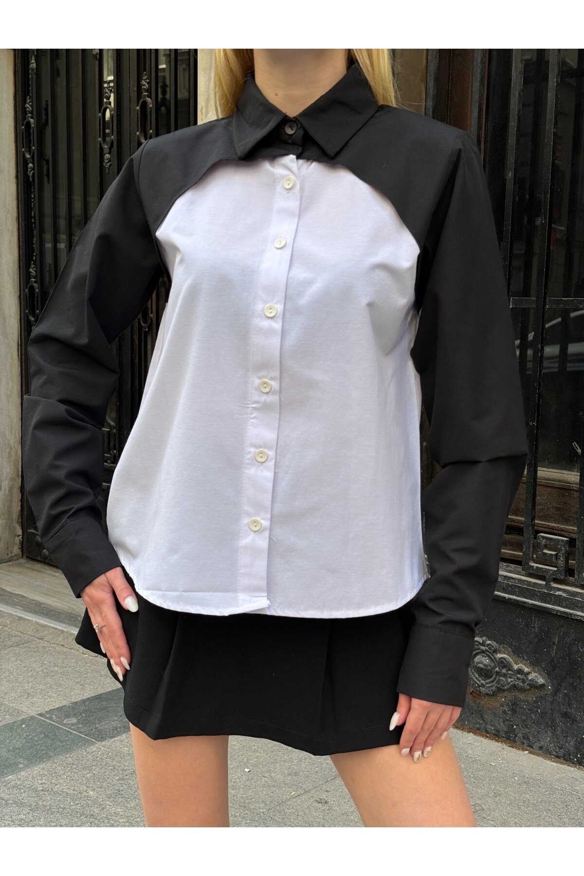 Kadın Tasarım Design İki Parça Şık Curve Tesettüre Uygun Büyük Beden %100 Cotton Uzun Kol Gömlek