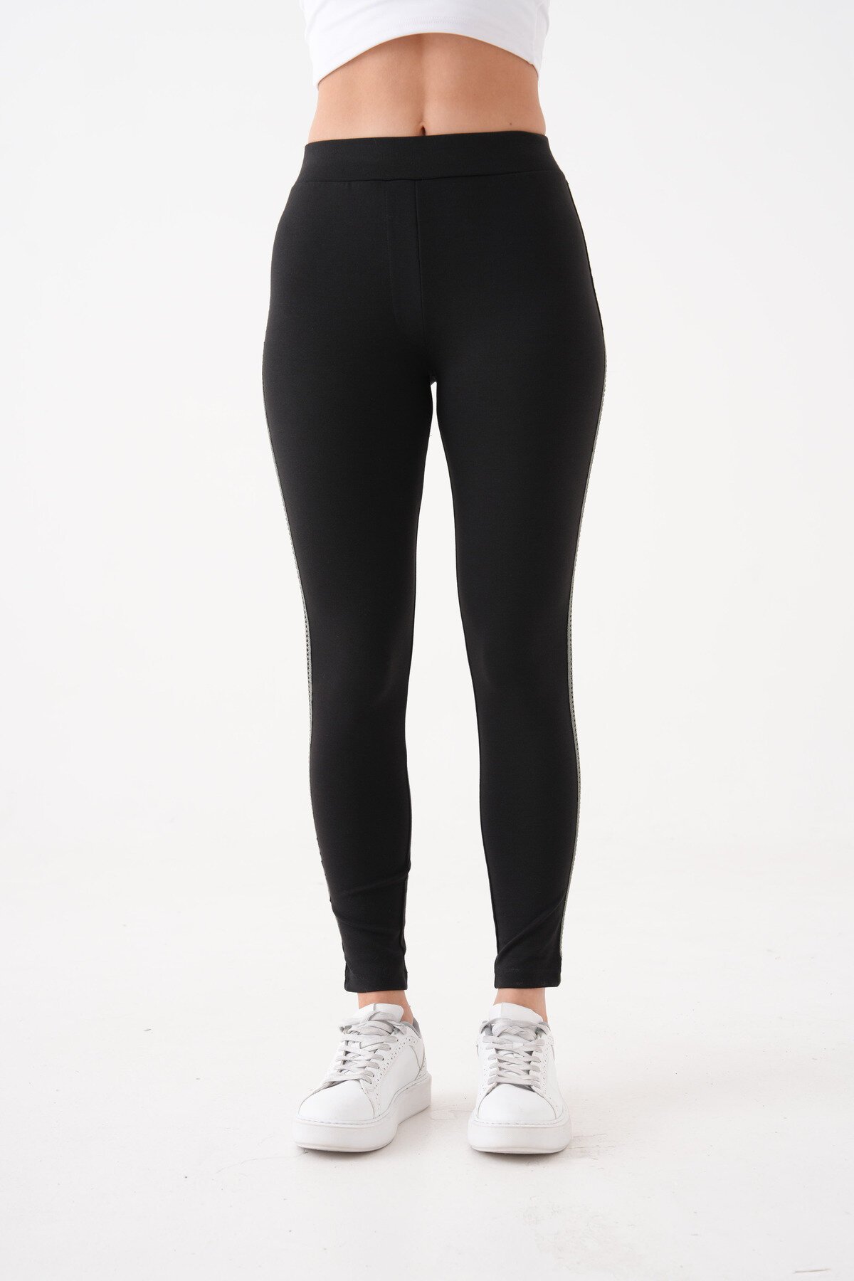 Kadın Yanı Şeritli Korse Etkili Arka Cepli Büyük Beden Spor Günlük Curve Tayt