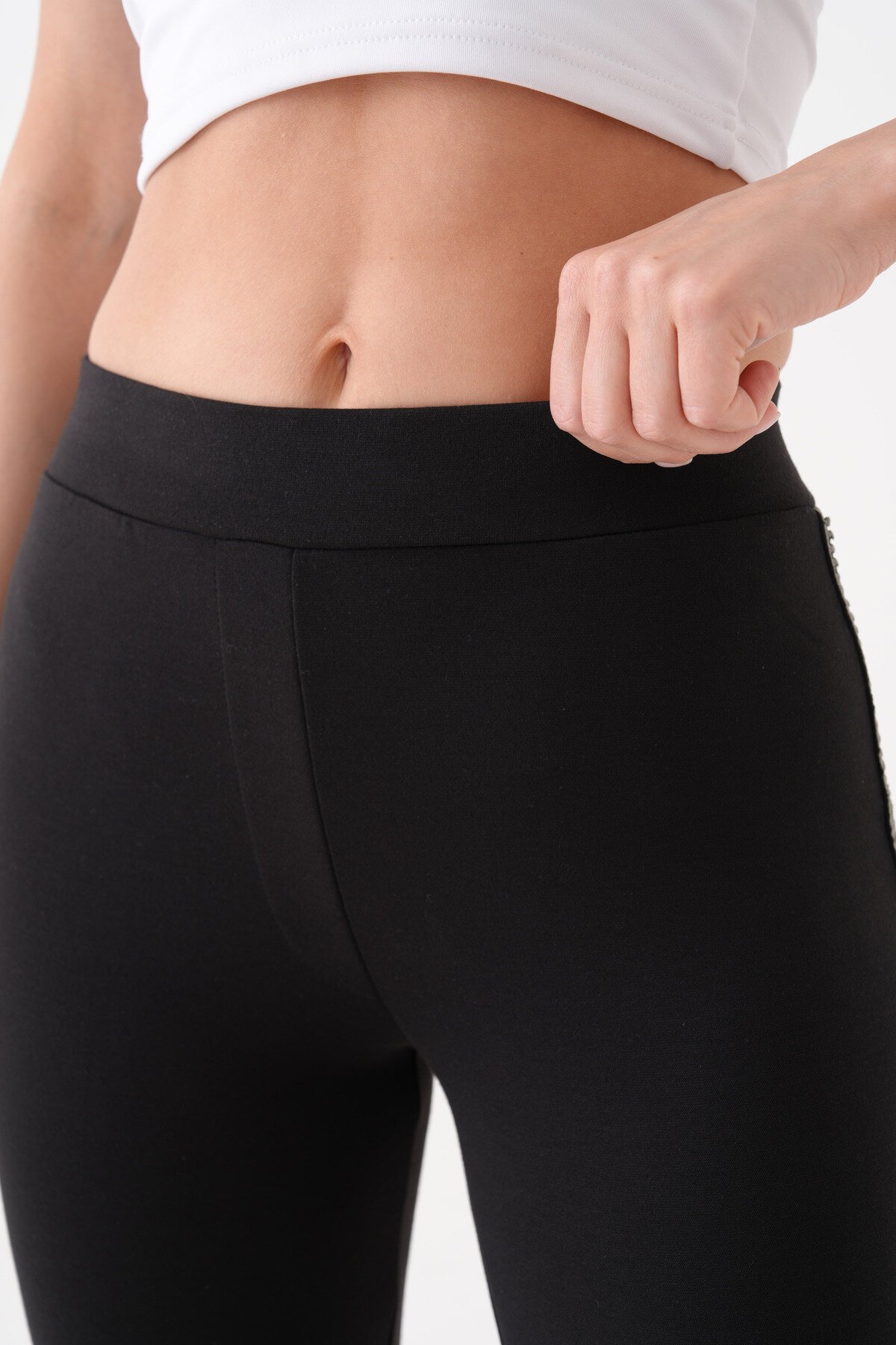 Kadın Yanı Şeritli Korse Etkili Arka Cepli Büyük Beden Spor Günlük Curve Tayt