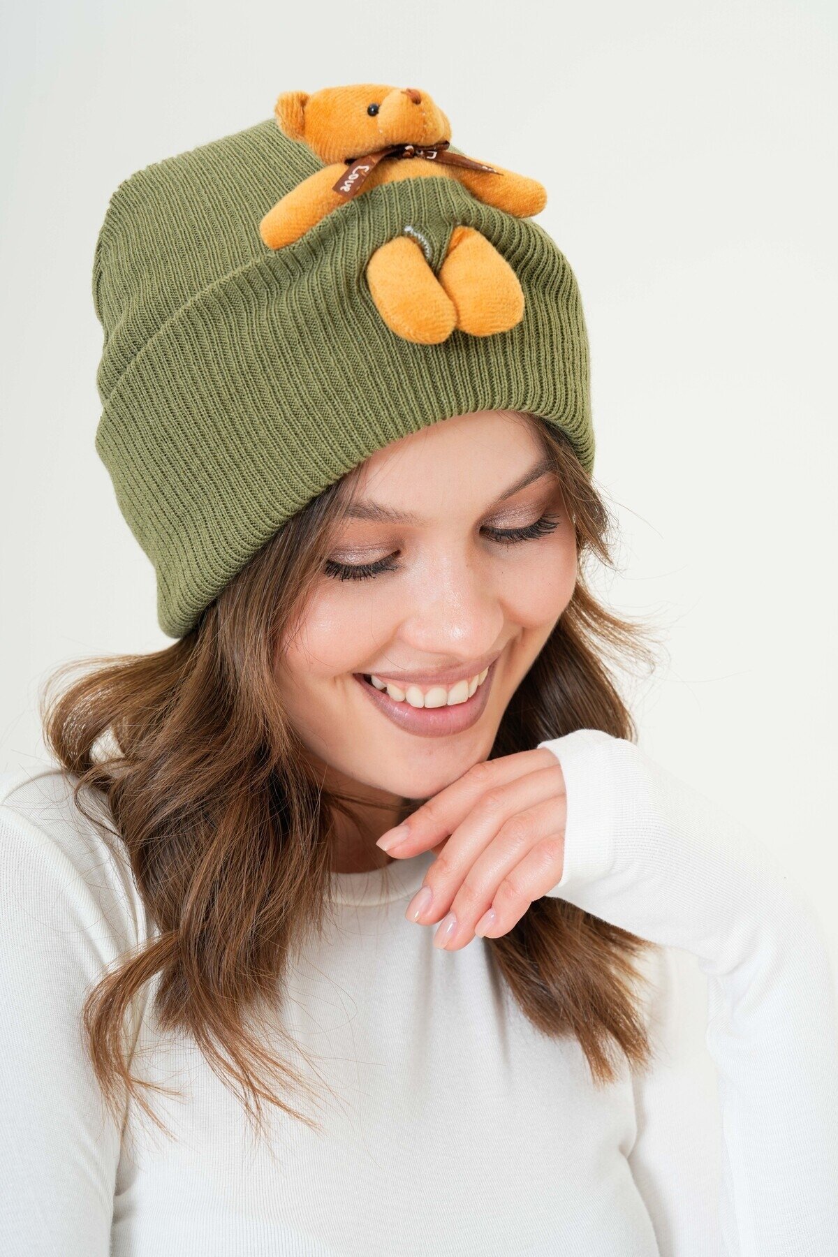 Unisex Ayılı Spor Şık Tasarım Hediyelik Bebe Mavisi Bere