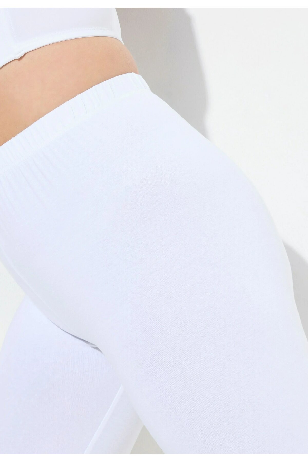 Kadın Beli Lastikli Pamuk Penye Büyük Beden Curve Yüksek Bel Spor Günlük Tayt