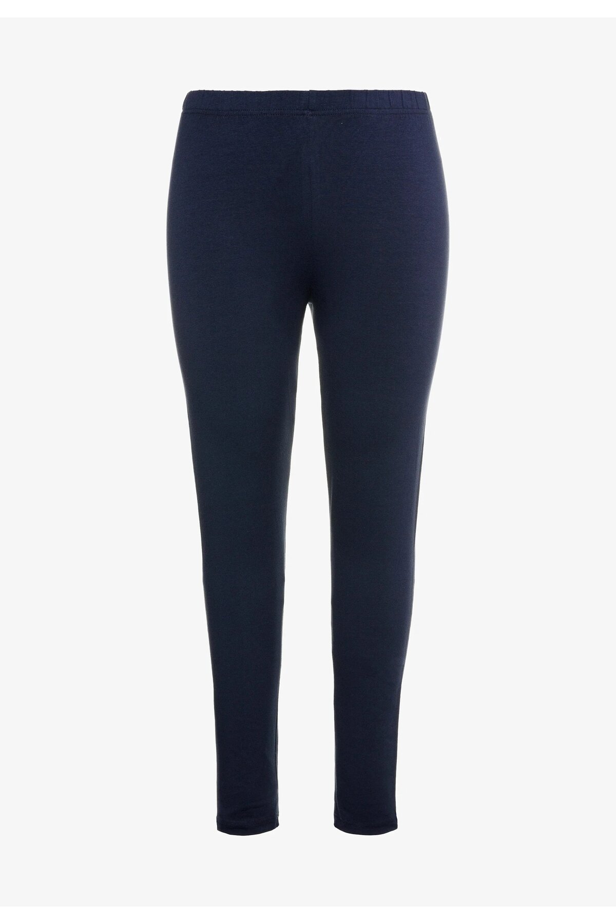 Kadın Beli Lastikli Pamuk Penye Büyük Beden Curve Yüksek Bel Spor Günlük Tayt