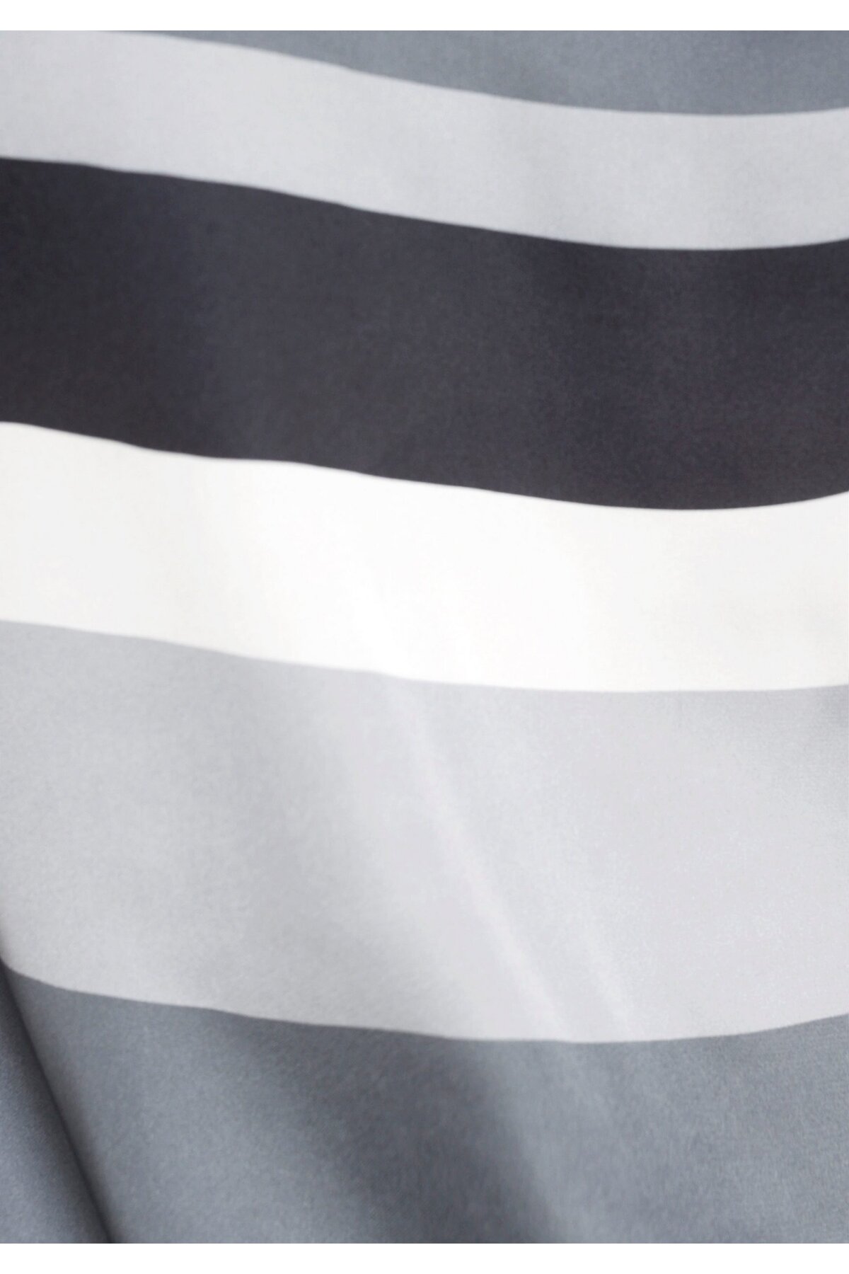 Kadın Bisiklet Yaka Saten Viskon Kısa Kol Spor Şık Çizgili Bluz