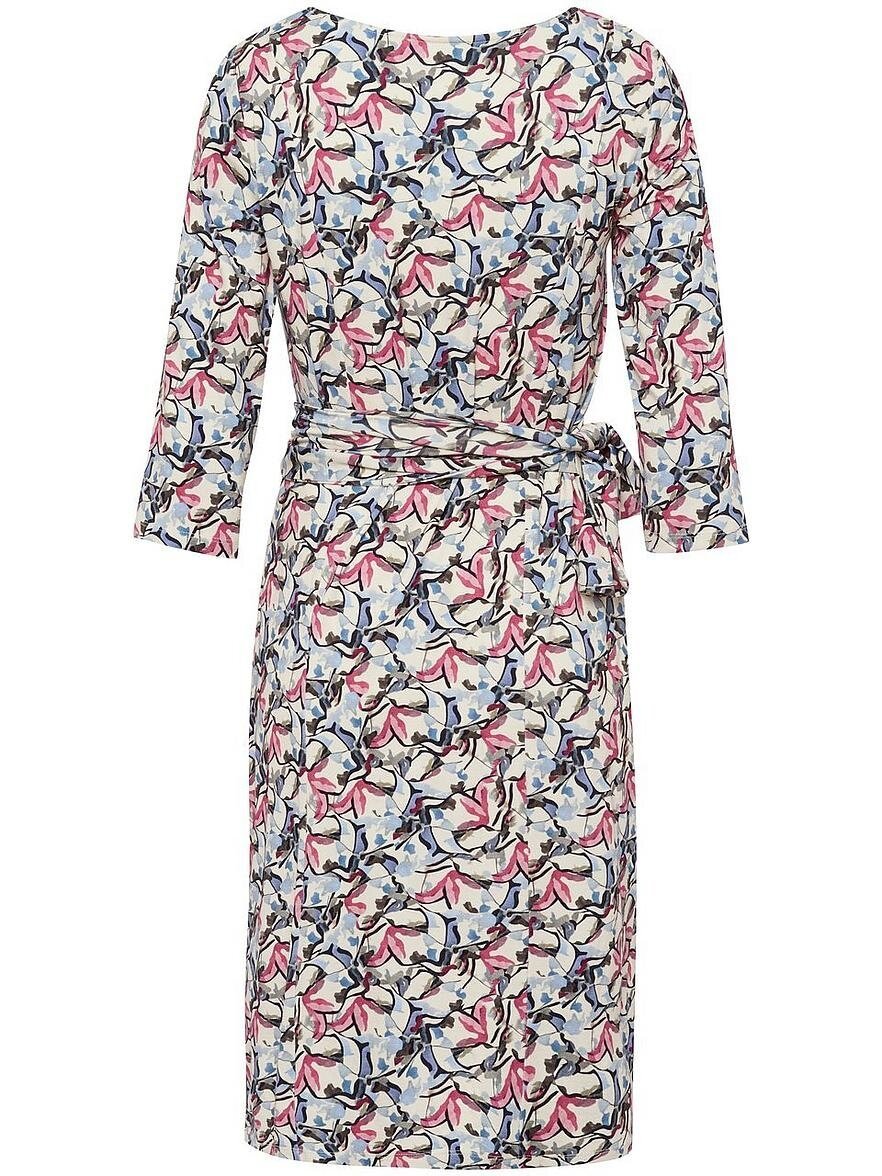 Kadın Bisiklet Yaka Truvakar Kol Viskon Yandan Bağlamalı Midi Boy Desenli Casual Şık Elbise