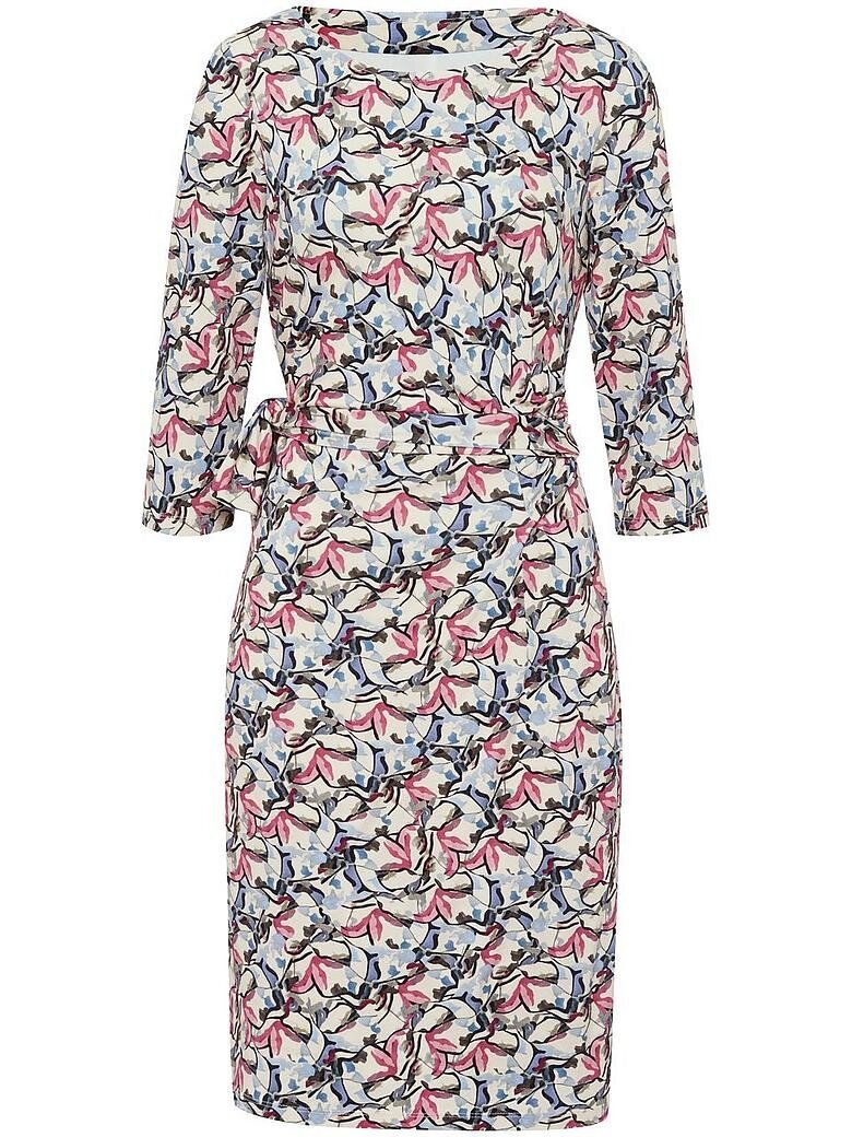 Kadın Bisiklet Yaka Truvakar Kol Viskon Yandan Bağlamalı Midi Boy Desenli Casual Şık Elbise