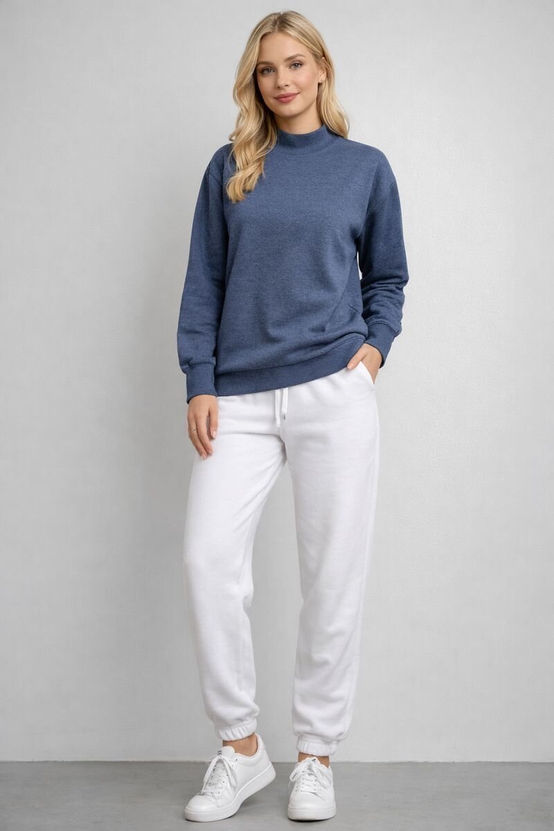 Kadın Yarım Balıkçı Curve Büyük Beden Sweatshirt