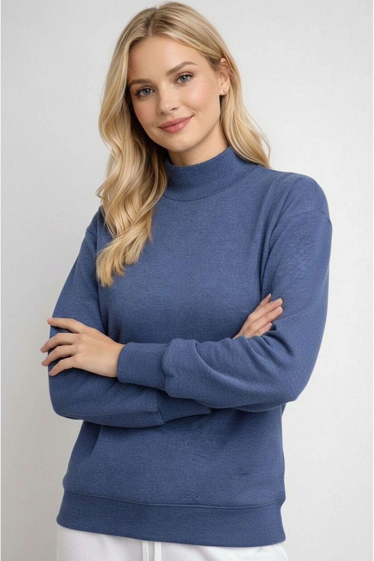 Kadın Yarım Balıkçı Curve Büyük Beden Sweatshirt