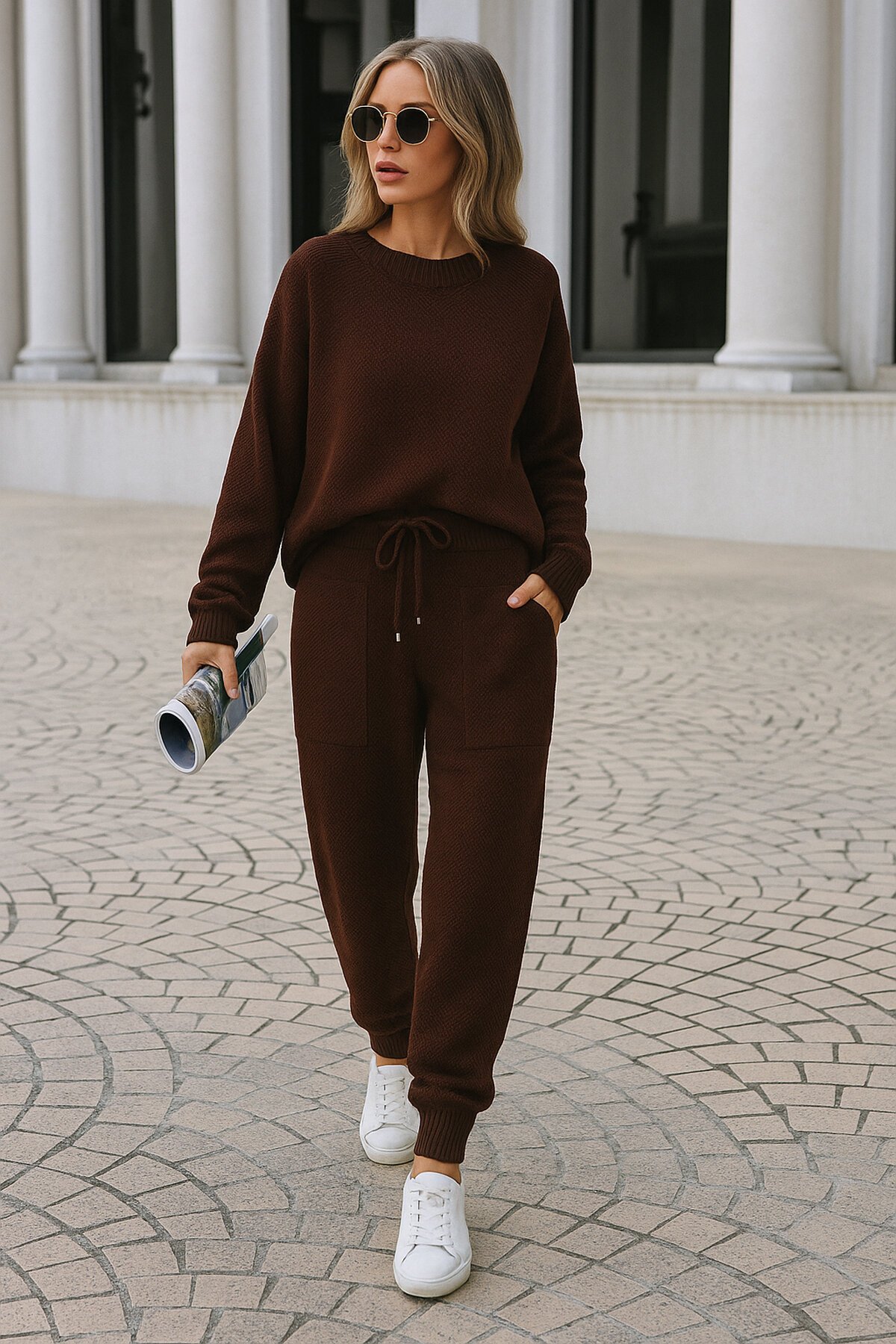 Kadın Rahat Kalıp Örgü Triko Tasarım Alt Üst Takım