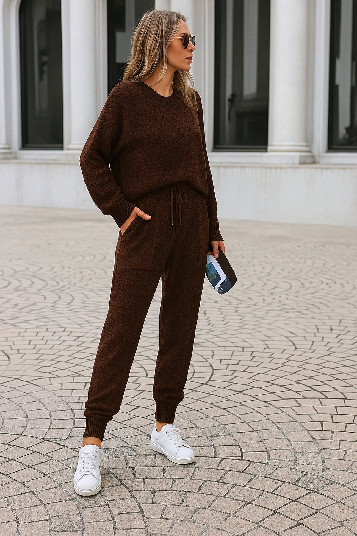 Kadın Rahat Kalıp Örgü Triko Tasarım Alt Üst Takım