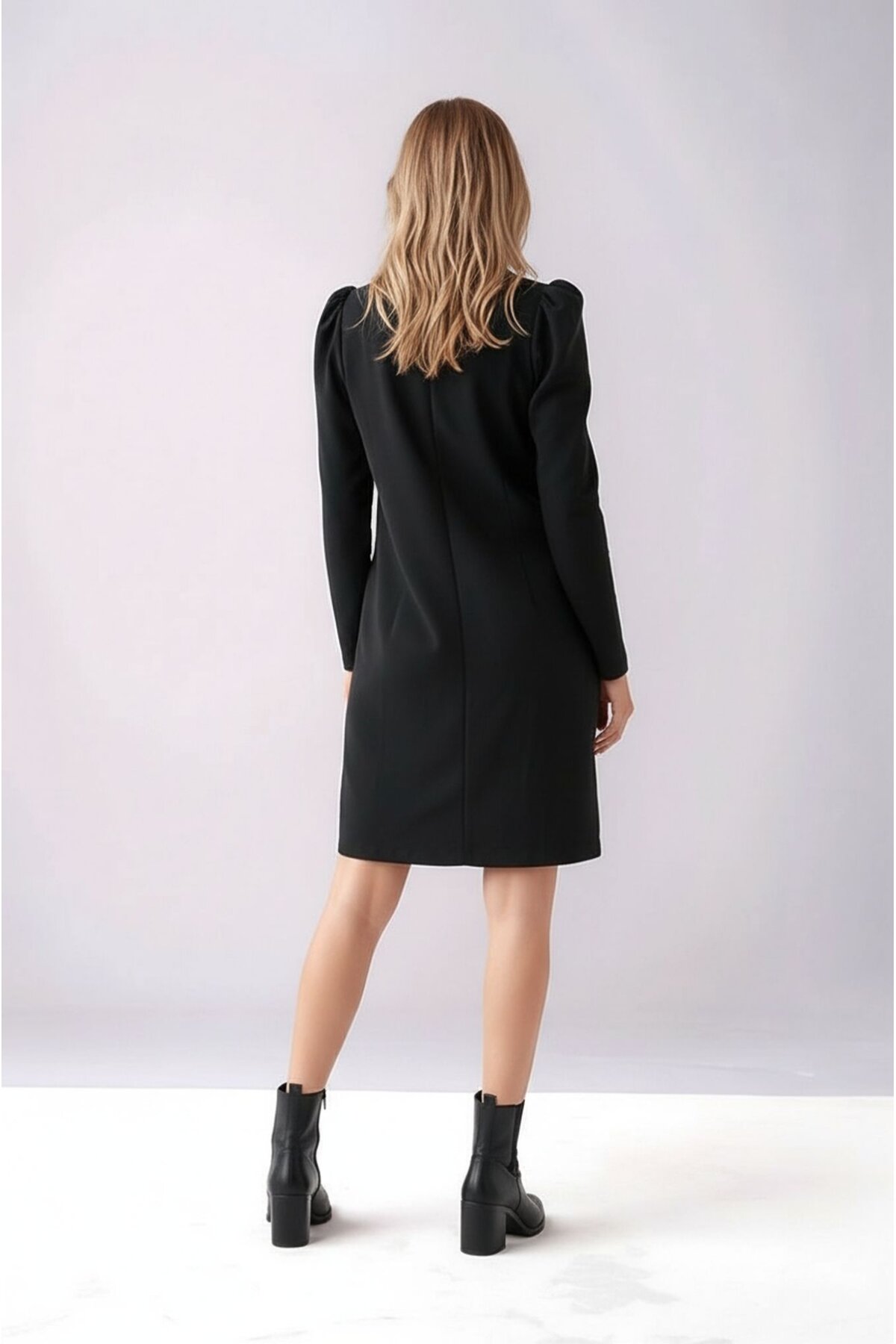 Kadın V Yaka A kesim Büyük Beden Spor Şık Büyük Beden Uzun Kol Curve Elbise