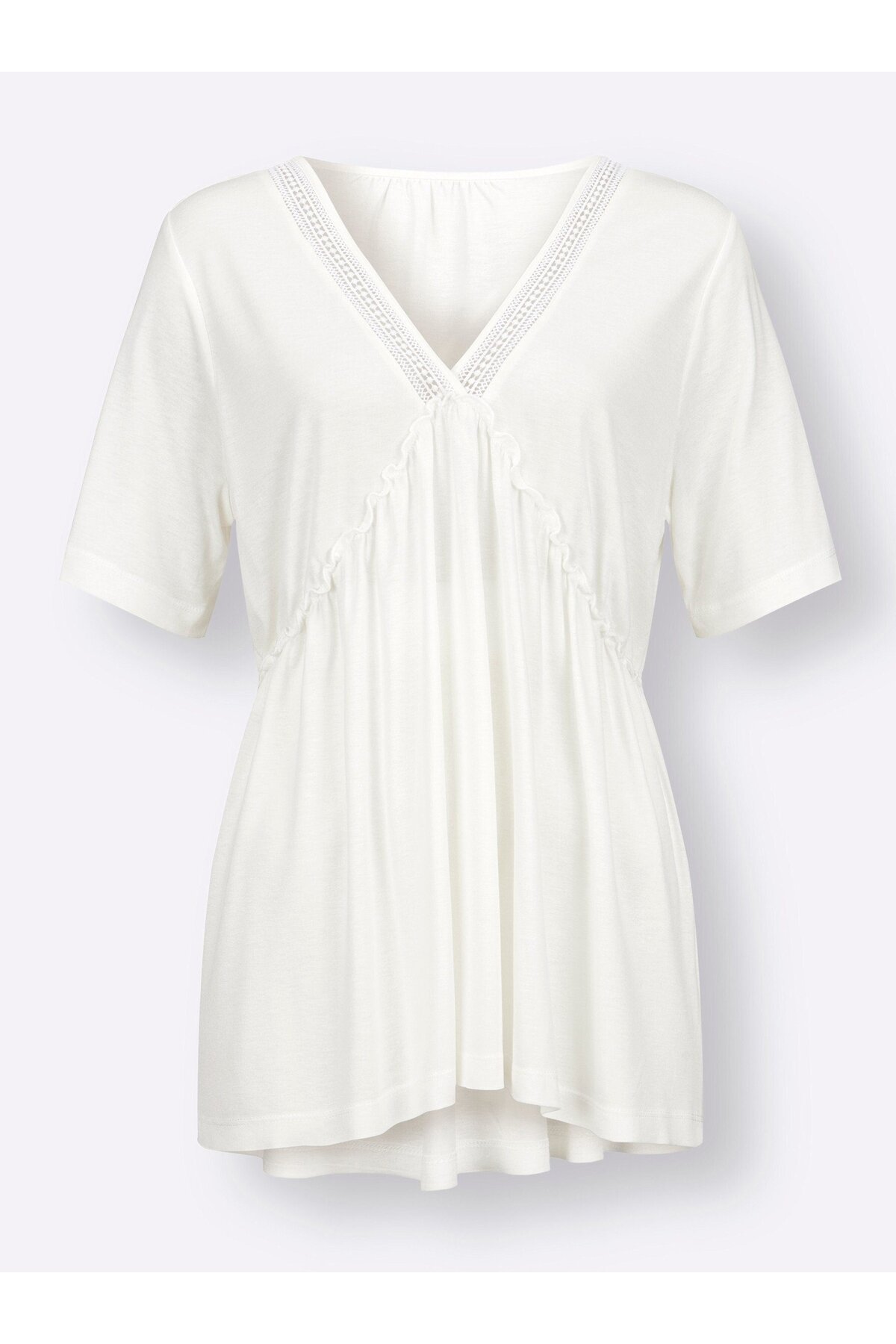 Kadın V Yaka Yarım Kol Yakası File Detay Şık Örme Rahat Kalıp Yazlık Bluz
