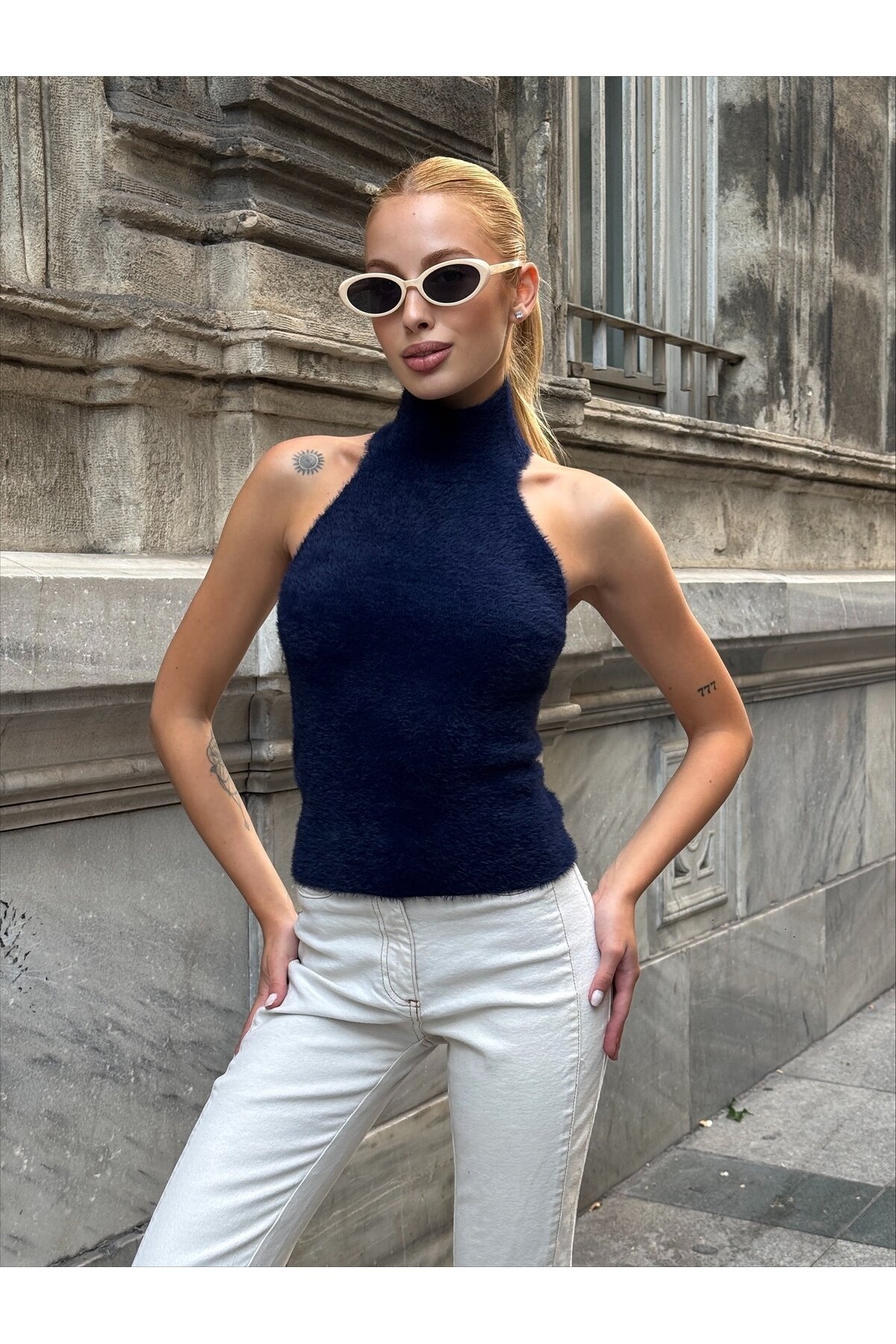 Kadın Yarım Balıkçı Yaka Full Esnek Sakallı Sırt Dekolteli Spor Şık Tasarım Sırtı Açık Bluz