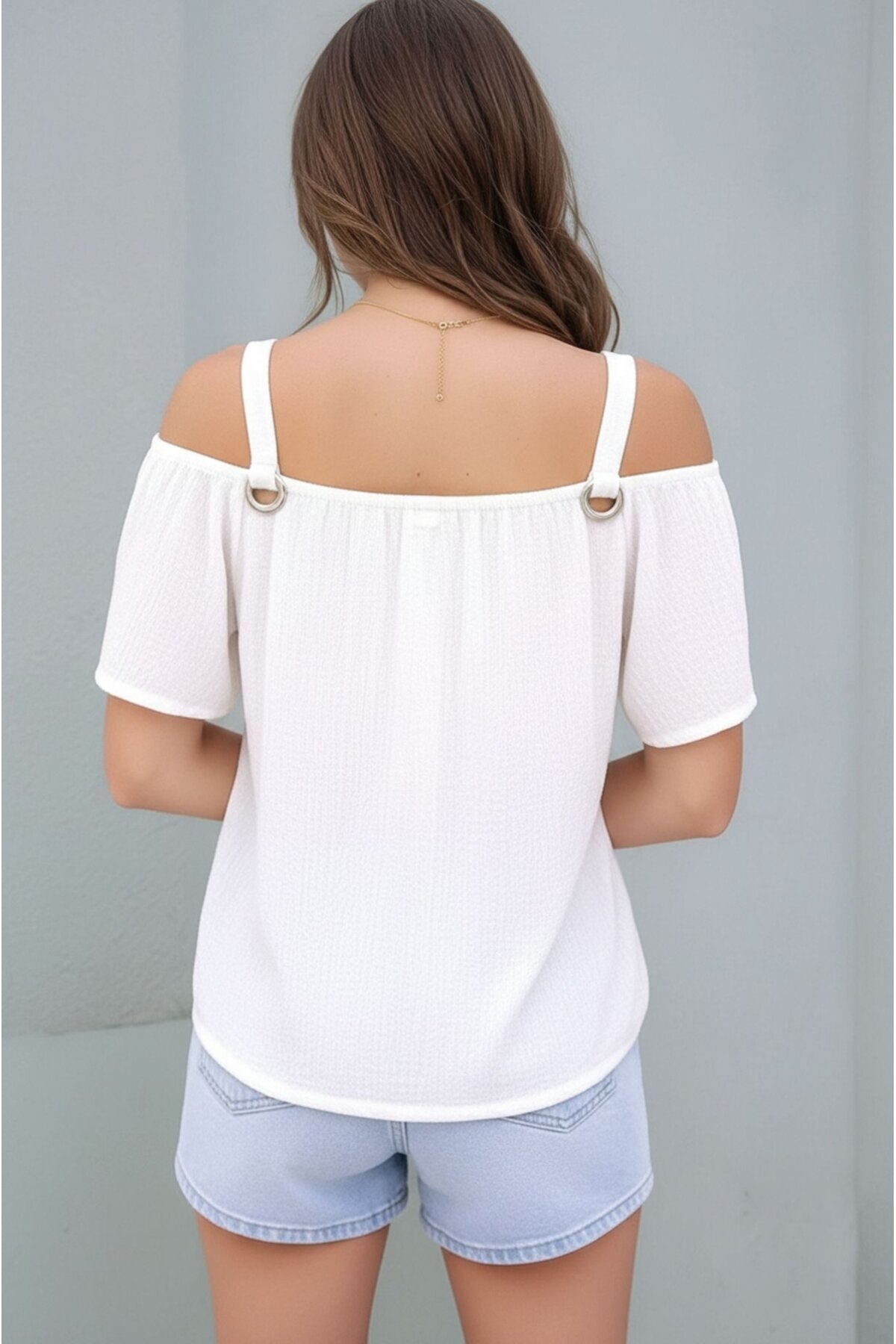 Kadın Yazlık Askılı Kuşgözü Detay Curve Spor Şık Casual Bluz