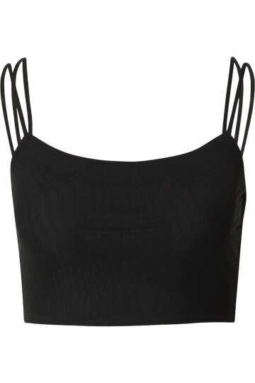 Kadın Çift Askılı Tül Detaylı Spor Şık Croptop Büstiyer