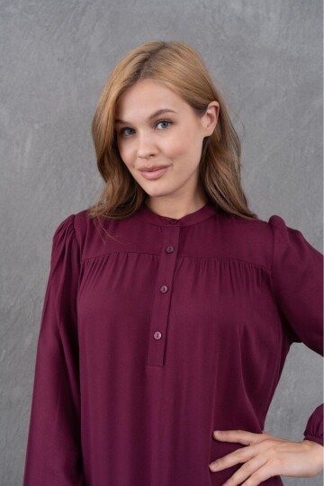 Kadın Tesettüre Uygun Uzun Kol Beli Bağcıklı Maxi Boy Rahat Büyük Beden Şık Pamuk Elbise