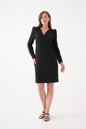 Kadın V Yaka A kesim Büyük Beden Spor Şık Büyük Beden Uzun Kol Curve Elbise