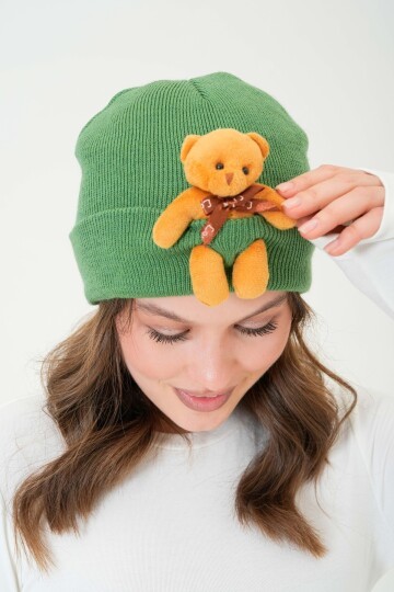 Unisex Ayılı Spor Şık Tasarım Hediyelik Bebe Mavisi Bere