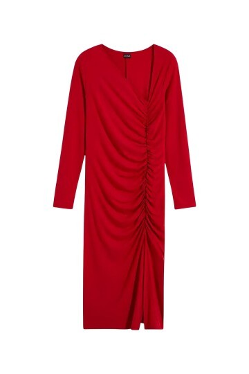 Kadın Asimetrik Yaka Büzgülü Spor Şık Gece Curve Büyük Beden Abiye Elbise