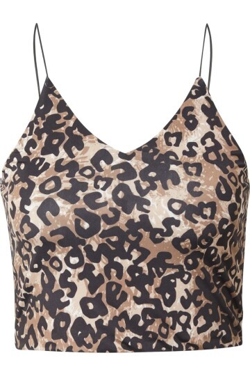 Kadın Askılı Leopar Desenli Spor Şık Croptop Büstiyer