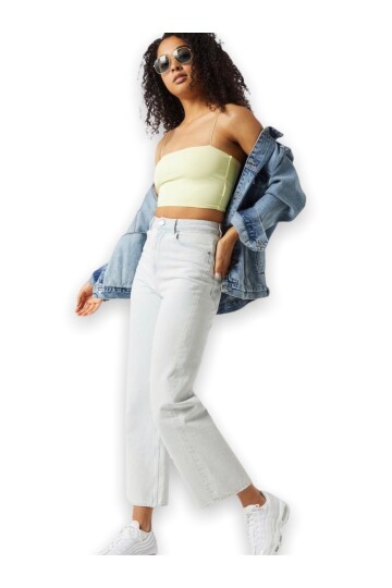 Kadın Askılı Şık Croptop Bluz