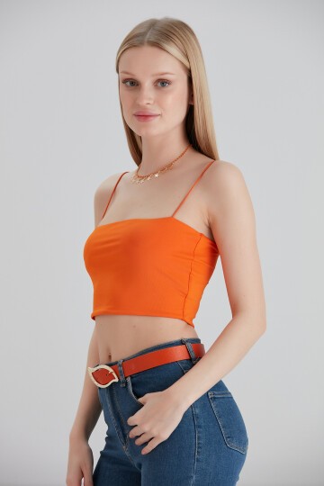 Kadın Askılı Şık Croptop Bluz