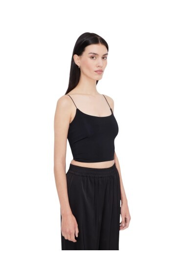 Kadın Askılı Spor Şık U Yaka Crop Top Curve Büstiyer Bluz