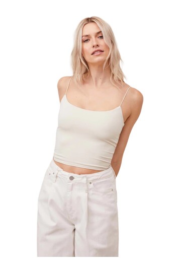 Kadın Askılı Spor Şık U Yaka Crop Top Curve Büstiyer Bluz