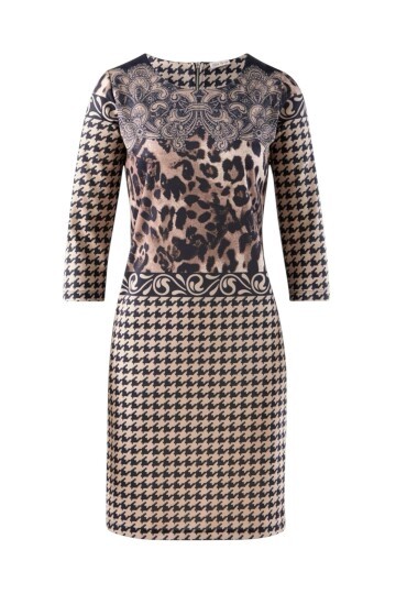 Kadın Bisiklet Yaka Truvakar Kol Desenli Spor Şık Elbise