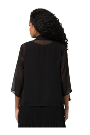 Kadın Büyük Beden Şifon Tül Dökümlü Şık Kombinleyici Curve Truvakar Kol Ceket