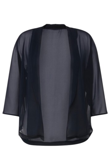 Kadın Büyük Beden Şifon Tül Dökümlü Şık Kombinleyici Curve Truvakar Kol Ceket