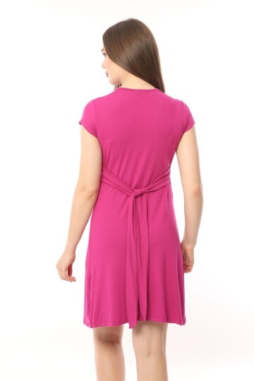 Kadın Göğüs Altında Düğüm Model Spor Şık Viskon Hamile Elbisesi