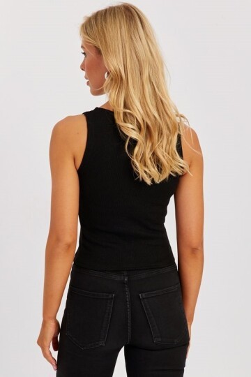 Kadın Kare Yaka Kalın Askılı Önden Çıtçıtlı Yazlık Crop Top Şık Bluz