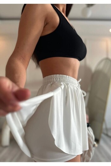 Kadın Sandy Kumaş Spor Şık Casual Sporcu Şortlu Etek
