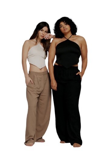 Kadın Sırtı Açık Bağlamalı Spor Şık Curve Modal Krem Tasarım Croptop Bluz