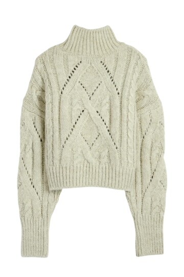 Kadın Su Yeşili Crop Boy Yarım Balıkcı Yumuşacık Triko Kazak