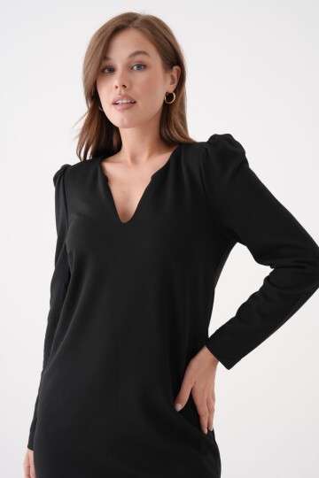 Kadın V Yaka A kesim Büyük Beden Spor Şık Büyük Beden Uzun Kol Curve Elbise