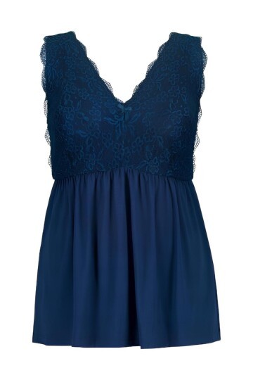 Kadın V Yaka Dantel Detay Askılı Şık Büyük Beden Curve Viskon Gecelik Bluz