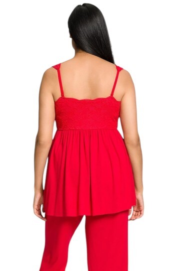 Kadın V Yaka Dantel Detay Askılı Şık Büyük Beden Curve Viskon Gecelik Bluz