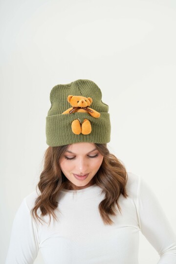 Unisex Ayılı Spor Şık Tasarım Hediyelik Bebe Mavisi Bere