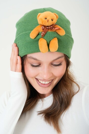 Unisex Ayılı Spor Şık Tasarım Hediyelik Bebe Mavisi Bere